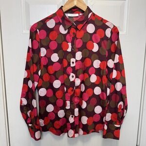 Eterna Womens Button Up Shirt S (EU 36) Multicolor Polka Dot Retro Mod Vibrant
